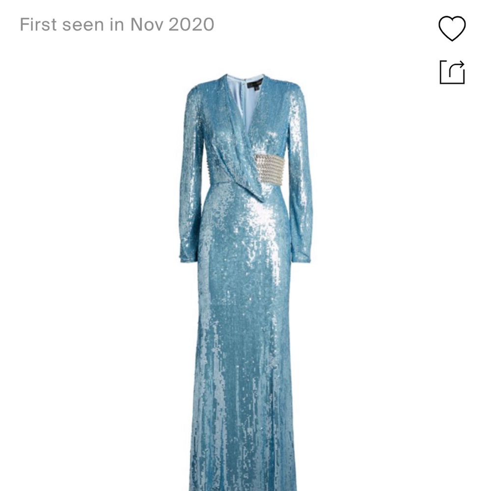 Jenny Packham Sequined Franca Gown in Blue purchased in Harrods London